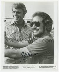 6s351 JEFF KANEW signed 8x9.75 still 1983 candid w/ John Schneider on the set of Eddie Macon's Run!