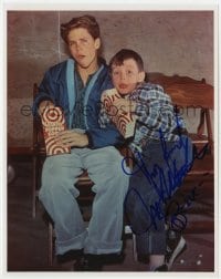 6s816 JERRY MATHERS signed color 8x10 REPRO still 1990s with Leave It To Beaver co-star Tony Dow!