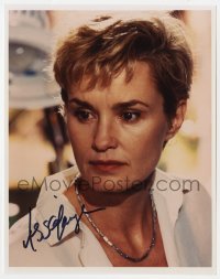 6s817 JESSICA LANGE signed color 8x10 REPRO still 2000s head & shoulders close up with short hair!