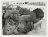 6s358 JIM DAVIS signed TV 7x9 still 1978 c/u having a heart attack by Larry Hagman from Dallas!