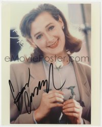 6s820 JOAN CUSACK signed color 8x10 REPRO still 1990s great smiling portrait holding a rose!