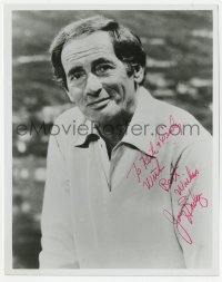 6s825 JOEY BISHOP signed 8x10.25 REPRO still 1970s great close portrait wearing collared shirt!