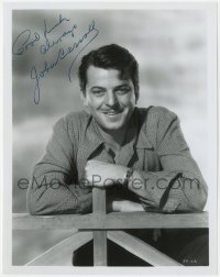 6s634 JOHN CARROLL signed 8x10 publicity still 1970s great smiling portrait of the leading man!
