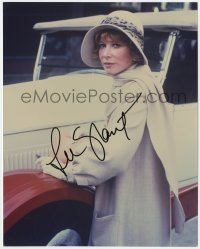 6s846 LEE GRANT signed color 8x10 REPRO still 1990s great close up standing by cool car!