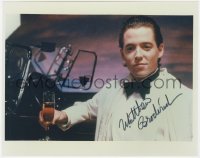6s877 MATTHEW BRODERICK signed color 8x10 REPRO still 1990s portrait in white tuxedo with champagne!