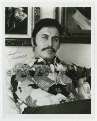 6s449 MICHAEL ANSARA signed 8x10 still 1970s great casual portrait wearing cool shirt!