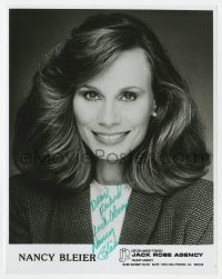 6s650 NANCY BLEIER signed 7.75x10 publicity still 1980s head & shoulders smiling portrait!