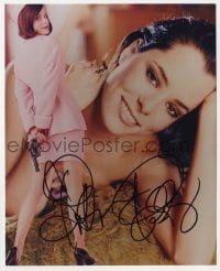 6s899 PARKER POSEY signed color 8x9.75 REPRO still 2000s sexy naked close up & full-length with gun!