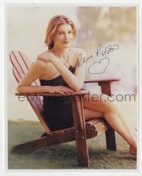 6s922 RENE RUSSO signed color 8x10 REPRO still 2000s great seated portrait of the sexy star!