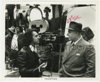 6s525 ROD STEIGER signed 8x9.75 still 1976 candid with director Arthur Hiller in W.C. Fields & Me!