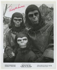 6s526 RODDY MCDOWALL signed 8x10 still 1973 in full makeup from Battle for the Planet of the Apes!
