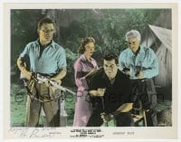 6s530 RON RANDELL signed color 8x10.25 still 1956 with Donna Reed & others in Beyond Mombasa!