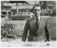 6s532 ROY SCHEIDER signed 8x9.75 still 1976 close up standing on the street in Marathon Man!