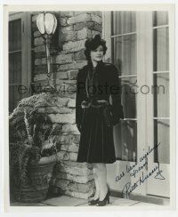 6s944 RUTH HUSSEY signed 8x9.75 REPRO still 1980s full-length portrait in fur coat standing by door!