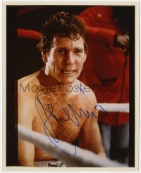 6s946 RYAN O'NEAL signed color 8x10 REPRO still 2000s c/u in the boxing ring from The Main Event!