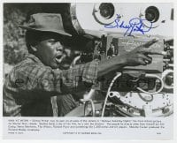 6s546 SIDNEY POITIER signed 7.5x9.5 still 1974 candid by camera directing Uptown Saturday Night!