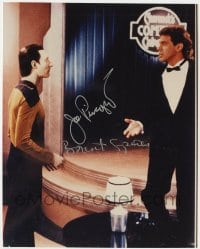 6s965 STAR TREK: THE NEXT GENERATION signed color 8x10 REPRO still 1993 by Brent Spiner AND Piscopo!