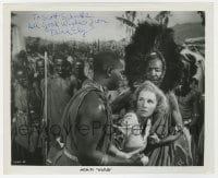 6s563 TAINA ELG signed TV 8x10 still R1960s close up restrained by African native men in Watusi!