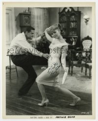 6s577 TONY RANDALL signed TV 8x10.25 still R1960s dancing with Debbie Reynolds in The Mating Game!