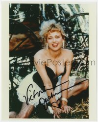 6s987 VICTORIA JACKSON signed color 8x10 REPRO still 1990s sexy portrait showing lots of cleavage!