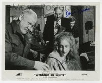 6s596 WEDDING IN WHITE signed 8x10 still 1973 by BOTH Donald Pleasence AND Carol Kane!