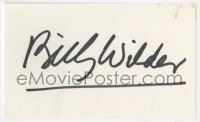 6s140 BILLY WILDER signed 3x5 index card 1980s it can be framed & displayed with a repro still!