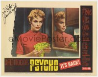 6s067 PSYCHO signed LC #5 R1965 by Janet Leigh, who's holding stolen cash in bathroom, Hitchcock!