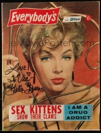 6s127 STELLA STEVENS signed Australian magazine October 21, 1964 on the cover of Everybody's!