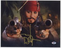 6s123 JOHNNY DEPP signed 11x14 color photo 2000s as Jack Sparrow in Pirates of the Caribbean!