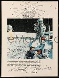 6s121 BOB MCCALL group of signed 9x12 book pages 2006-2007 on 2001: A Space Odyssey & he drew art!