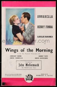 6t064 WINGS OF THE MORNING English pressbook 1937 Henry Fonda, Annabella, horse racing, rare!