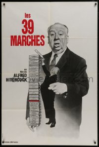 6t711 39 STEPS French 32x47 R1970s great huge image of Alfred Hitchcock stacking his own movies!