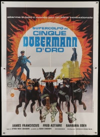 6t325 AMAZING DOBERMANS Italian 2p 1977 best different artwork of dogs carrying weapons & cash!