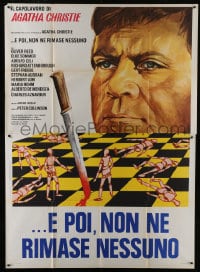 6t326 AND THEN THERE WERE NONE Italian 2p 1974 Spagnoli art of Oliver Reed over chessboard war!