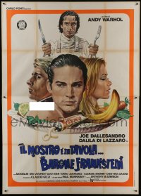 6t327 ANDY WARHOL'S FRANKENSTEIN Italian 2p 1975 Paul Morrissey, best art of cast on platter!