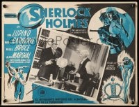 6t122 ADVENTURES OF SHERLOCK HOLMES Mexican LC R1960s border art of Basil Rathbone & Ida Lupino!
