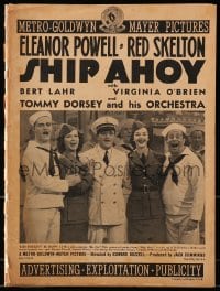 6t042 SHIP AHOY pressbook 1942 Eleanor Powell, Red Skelton, Bert Lahr, Tommy Dorsey, ultra rare!