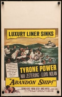 6t403 ABANDON SHIP WC 1957 Tyrone Power & 25 survivors in a lifeboat which can hold only 12!