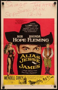 6t409 ALIAS JESSE JAMES WC 1959 wacky cowboy outlaw Bob Hope & sexy Rhonda Fleming!