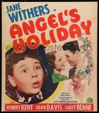 6t411 ANGEL'S HOLIDAY WC 1937 close up of surprised Jane Withers + Robert Kent & Sally Blane!