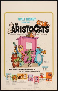 6t413 ARISTOCATS WC 1971 Walt Disney feline jazz musical cartoon, great colorful image!