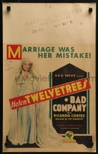 6t420 BAD COMPANY WC 1933 different art of Helen in bridal gown, marriage was her mistake!
