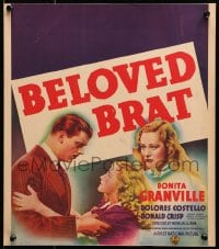 6t424 BELOVED BRAT WC 1938 Dolores Costello & troubled teen Bonita Granville!