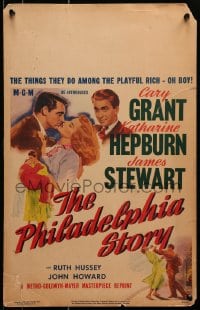 6t579 PHILADELPHIA STORY WC R1947 Katharine Hepburn between Cary Grant & James Stewart, very rare!
