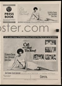 6t009 CAT ON A HOT TIN ROOF pressbook 1958 Reynold Brown art of Elizabeth Taylor as Maggie the Cat!