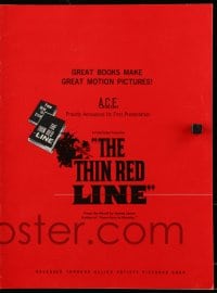 6t046 THIN RED LINE pressbook 1964 Kier Dullea, World War II, from the novel by James Jones!