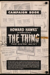 6t047 THING pressbook 1951 James Arness, Kenneth Tobey, Howard Hawks classic horror!