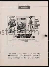 6t049 THUNDERBALL pressbook 1965 art of Sean Connery as James Bond by Robert McGinnis!