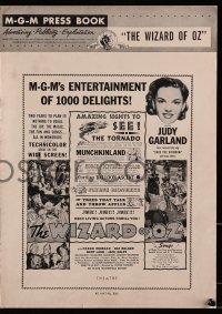 6t056 WIZARD OF OZ pressbook R1955 Judy Garland in MGM's entertainment of 1000 delights, rare!