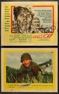 6w045 ATTACK 8 LCs 1956 WWII soldiers Lee Marvin, Jack Palance & Richard Jaeckel!
